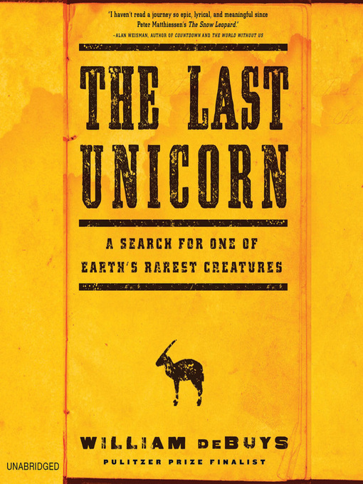 Title details for The Last Unicorn by William deBuys - Available